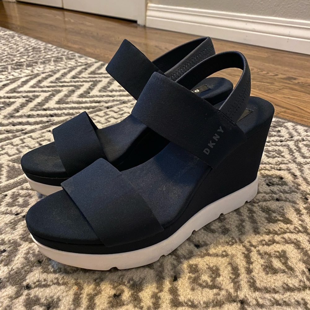DKNY Navy wedges